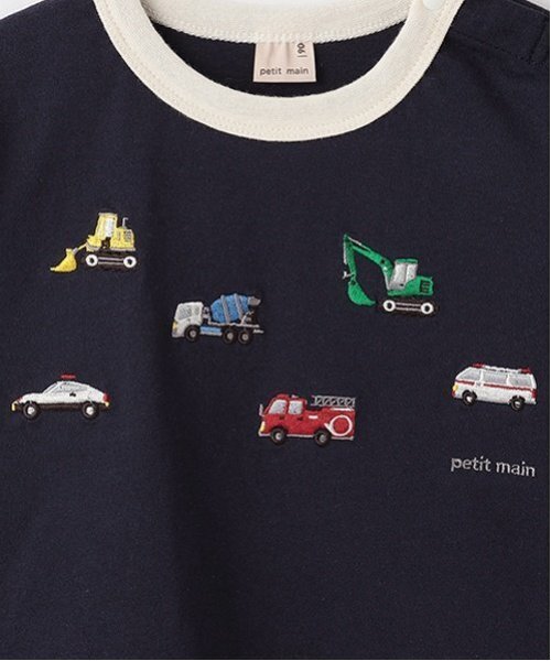 petit main(プティマイン)の「働く車袖布帛Tシャツ(Tシャツ/カットソー・キッズ・ネイビー/アイボリー・110cm/100cm/90cm/80cm/120cm/130cm)」の10枚目の写真