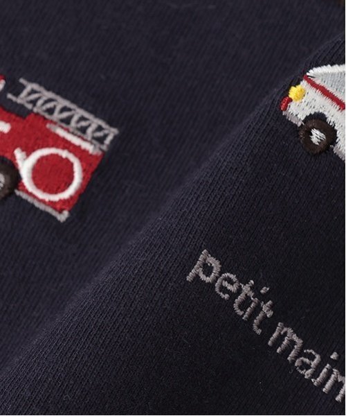 petit main(プティマイン)の「働く車袖布帛Tシャツ(Tシャツ/カットソー・キッズ・ネイビー/アイボリー・110cm/100cm/90cm/80cm/120cm/130cm)」の13枚目の写真