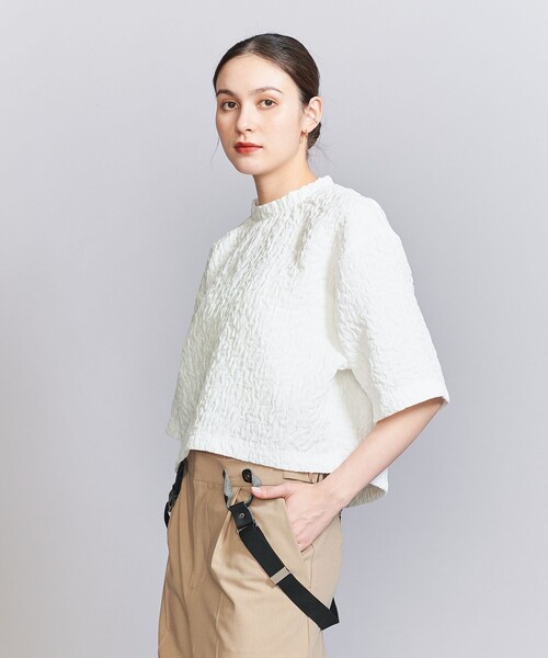 BEAUTY&YOUTH UNITED ARROWS(ビューティーアンドユースユナイテッドアローズ)の「ジャガード クルーネック 6分袖 プルオーバー(Tシャツ/カットソー・レディース・ブラック/グレー/ホワイト・FREE)」の10枚目の写真