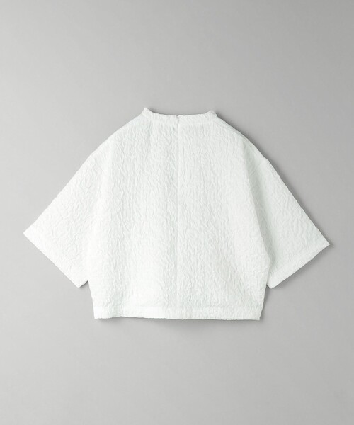 ジャガード クルーネック 6分袖 プルオーバー（Tシャツ