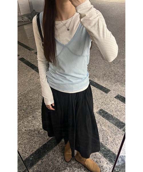 GIUNON ソフトシアータンクトップ GIUNON タンクトップ ノースリーブ soft sheer tank top