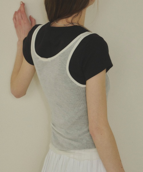 GIUNON ソフトシアータンクトップ GIUNON タンクトップ ノースリーブ soft sheer tank top