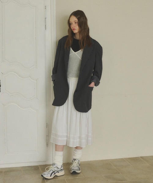 GIUNON(ジウノン)の「soft sheer tank top / ソフトシアータンクトップ(タンクトップ・レディース・アイボリー/ライトブルー/ネイビー・FREE)」の22枚目の写真