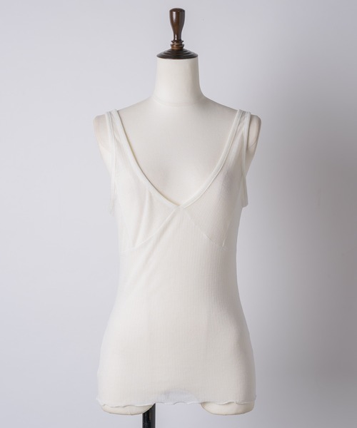 GIUNON(ジウノン)の「soft sheer tank top / ソフトシアータンクトップ(タンクトップ・レディース・アイボリー/ライトブルー/ネイビー・FREE)」の15枚目の写真