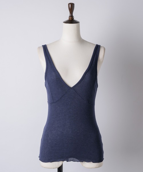 GIUNON(ジウノン)の「soft sheer tank top / ソフトシアータンクトップ(タンクトップ・レディース・アイボリー/ライトブルー/ネイビー・FREE)」の8枚目の写真