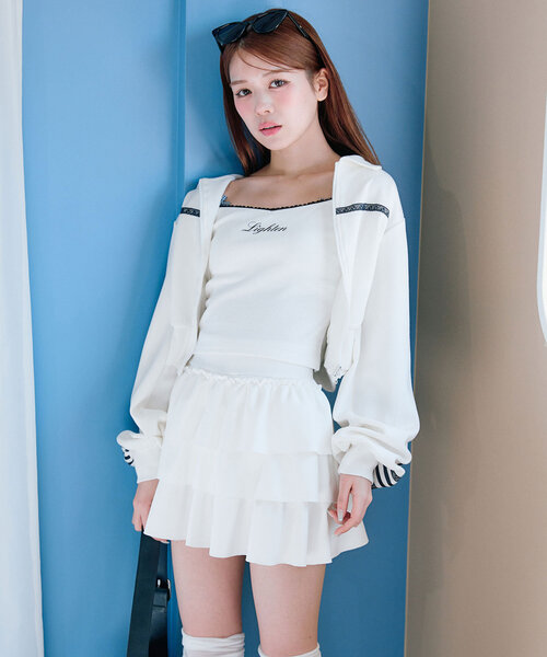 OLIVE des OLIVE（オリーブデオリーブ）の「リボンロゴキャミ（キャミソール・レディース・ホワイト/オフホワイト/ネイビー・FREE）」の16枚目の写真