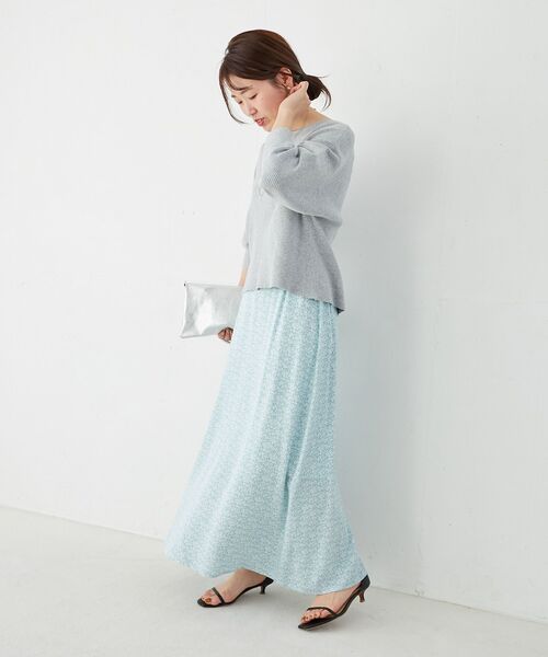 le.coeur blanc(ルクールブラン)の「ミニフラワープリントギャザースカート(スカート・レディース・グリーン系その他/ブラック系その他・38)」の8枚目の写真