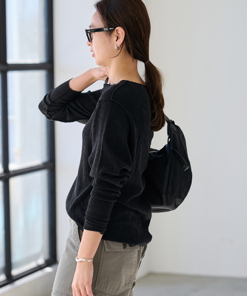 FRAMeWORK(フレームワーク)の「ORSETTO/オルセット PANE ナイロンSHOULDERバック(ショルダーバッグ・レディース・ブラック/ホワイト系その他・FREE)」の4枚目の写真