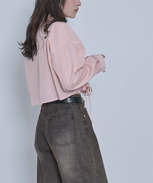 miette(ミエット)の「シャーリングショートシャツ(シャツ/ブラウス・レディース・ピンク系その他/ブルー系その他/ホワイト系その他/ブラック系その他・FREE)」の16枚目の写真