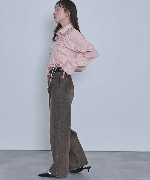 miette(ミエット)の「シャーリングショートシャツ(シャツ/ブラウス・レディース・ピンク系その他/ブルー系その他/ホワイト系その他/ブラック系その他・FREE)」の19枚目の写真