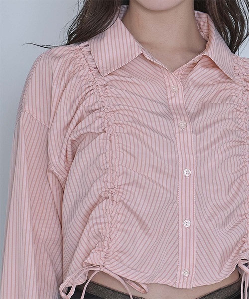 miette(ミエット)の「シャーリングショートシャツ(シャツ/ブラウス・レディース・ピンク系その他/ブルー系その他/ホワイト系その他/ブラック系その他・FREE)」の21枚目の写真