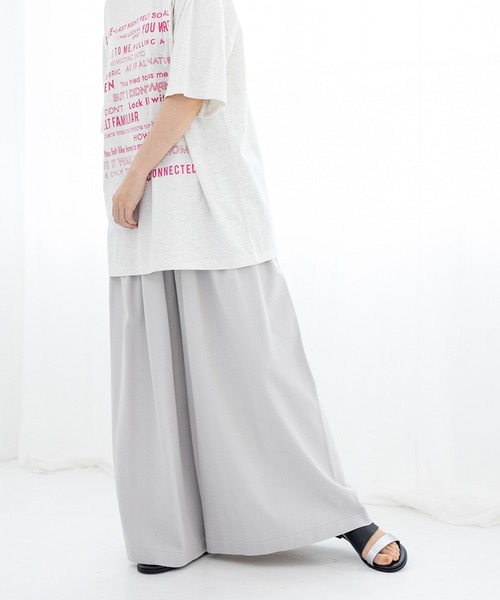 OSMOSIS（オズモーシス）の「ワイドギャザーニットパンツ（その他パンツ・レディース・ライトグレー/ダークグレー/ブルーグリーン/ブラック・ONE SIZE）」の3枚目の写真