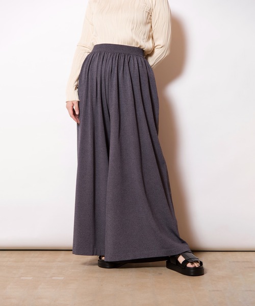 OSMOSIS（オズモーシス）の「ワイドギャザーニットパンツ（その他パンツ・レディース・ライトグレー/ダークグレー/ブルーグリーン/ブラック・ONE SIZE）」の6枚目の写真