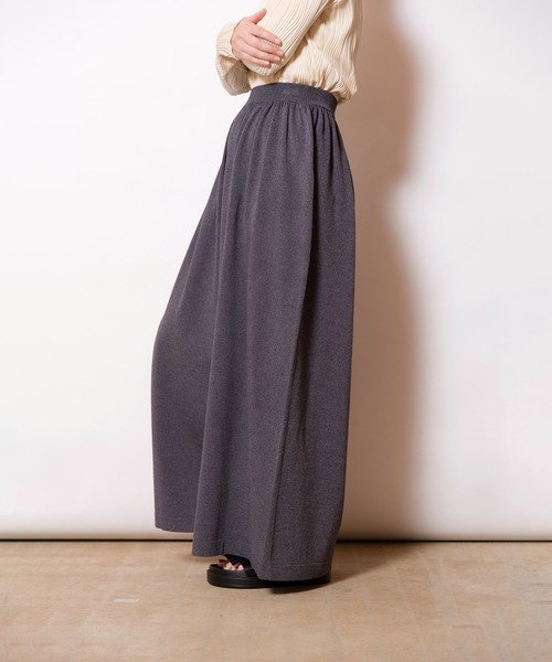 OSMOSIS（オズモーシス）の「ワイドギャザーニットパンツ（その他パンツ・レディース・ライトグレー/ダークグレー/ブルーグリーン/ブラック・ONE SIZE）」の7枚目の写真