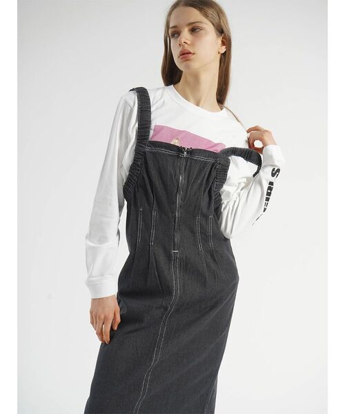 ワンピース epa jumper skirt セール】FRONT ZIP DENIM JUMPER SKIRT（ワンピース）｜:ETHROF