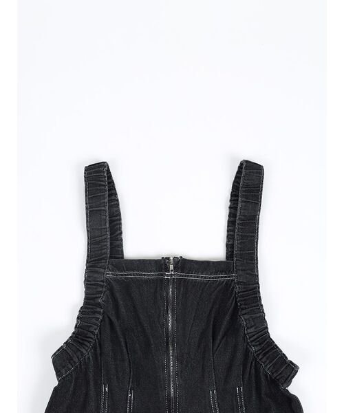 :ETHROF(イーサオブ)の「FRONT ZIP DENIM JUMPER SKIRT(ワンピース・レディース・ブルー系その他/ブラック・MEDIUM)」の8枚目の写真