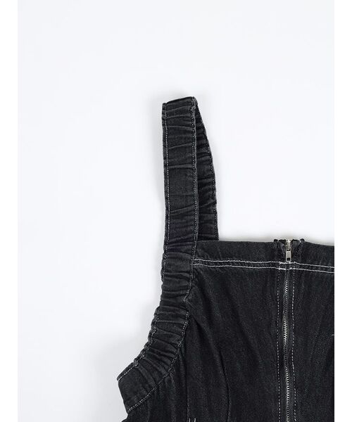 :ETHROF(イーサオブ)の「FRONT ZIP DENIM JUMPER SKIRT(ワンピース・レディース・ブルー系その他/ブラック・MEDIUM)」の6枚目の写真