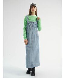 FRONT ZIP DENIM JUMPER SKIRT
