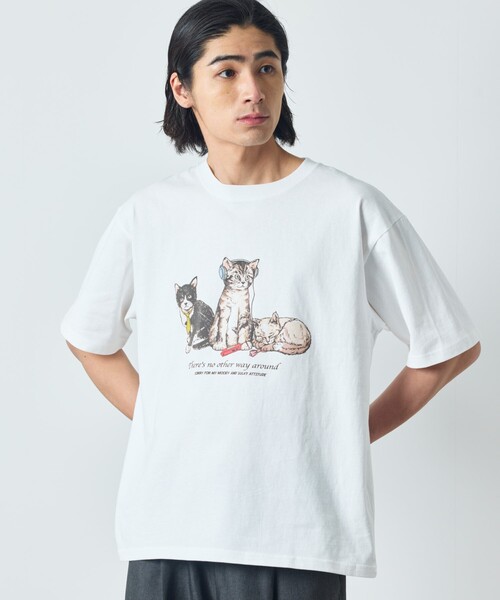 セール】限定展開 ビッグシルエット 両面プリント クルーネック T