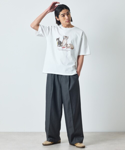 FREAK'S STORE(フリークスストア)の「限定展開 ビッグシルエット 両面プリント クルーネック Tシャツ / Kitten(Tシャツ/カットソー・メンズ・ホワイト系その他/ホワイト/ブラック・X-LARGE/LARGE/MEDIUM)」の15枚目の写真