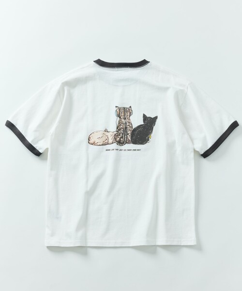 FREAK'S STORE(フリークスストア)の「限定展開 ビッグシルエット 両面プリント クルーネック Tシャツ / Kitten(Tシャツ/カットソー・メンズ・ホワイト系その他/ホワイト/ブラック・X-LARGE/LARGE/MEDIUM)」の8枚目の写真
