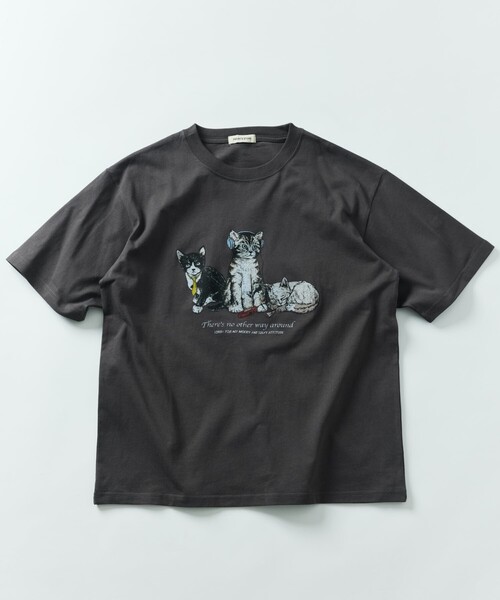 セール】限定展開 ビッグシルエット 両面プリント クルーネック