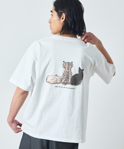 FREAK'S STORE(フリークスストア)の「限定展開 ビッグシルエット 両面プリント クルーネック Tシャツ / Kitten(Tシャツ/カットソー・メンズ・ホワイト系その他/ホワイト/ブラック・X-LARGE/LARGE/MEDIUM)」の2枚目の写真