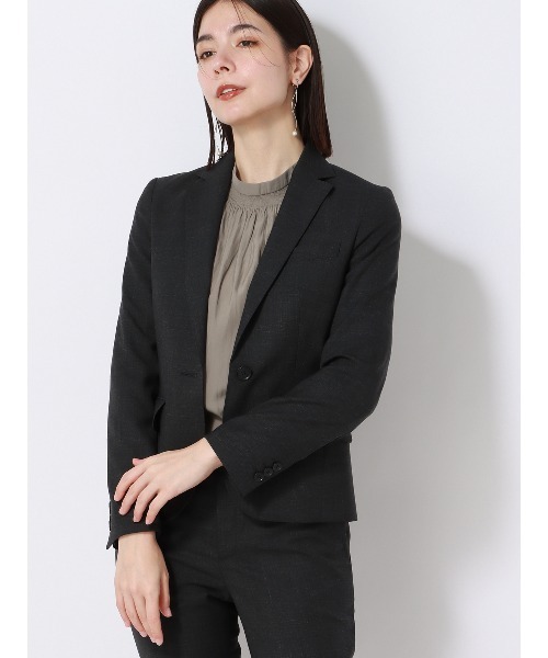 SUIT SQUARE(スーツスクエア)の「スタンドカラーブラウス 8分袖 ウォッシャブル スモッキングギャザー(シャツ/ブラウス・レディース・グレイッシュベージュ/アイボリー・38(9号))」の10枚目の写真