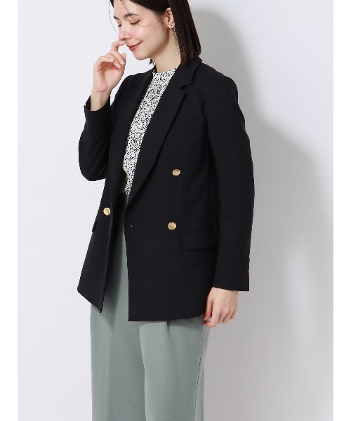 SUIT SQUARE(スーツスクエア)の「スタンドカラーブラウス 8分袖 ウォッシャブル スモッキングギャザー(シャツ/ブラウス・レディース・グレイッシュベージュ/アイボリー・38(9号))」の20枚目の写真