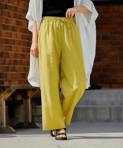 FOUND GOOD（ファウンドグッド）の「アサコンワイドEASYパンツ（その他パンツ・レディース・グリーン系5/ベージュ/ブルー系5/イエロー系5/グレー系/ブラック/アイボリー/ブラウン系・S/M/L）」の8枚目の写真