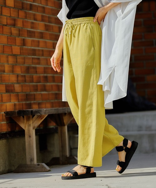 FOUND GOOD（ファウンドグッド）の「アサコンワイドEASYパンツ（その他パンツ・レディース・グリーン系5/ベージュ/ブルー系5/イエロー系5/グレー系/ブラック/アイボリー/ブラウン系・S/M/L）」の11枚目の写真