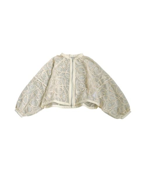 antiqua(アンティカ)の「コード刺繍メッシュブルゾン(ブルゾン・レディース・アイボリー/ブラック・ONESIZE)」の17枚目の写真