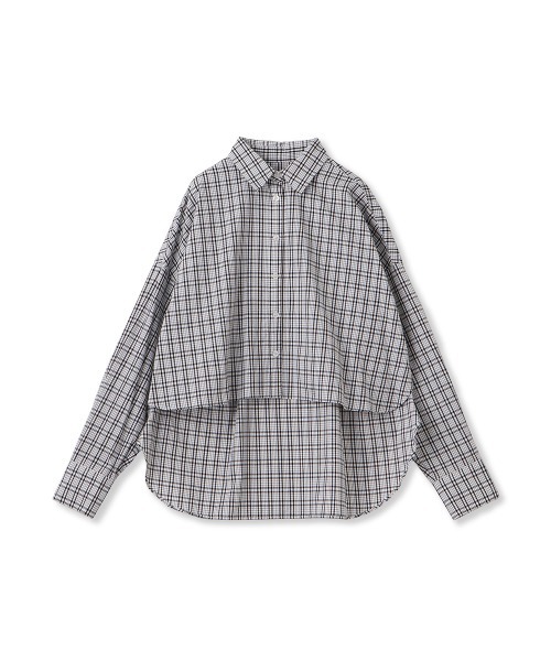 VICKY（ビッキー）の「スリットスリーブチェックシャツブラウス≪手洗い可能≫（シャツ/ブラウス・レディース・ホワイト系その他/ブラック系その他・M）」の6枚目の写真