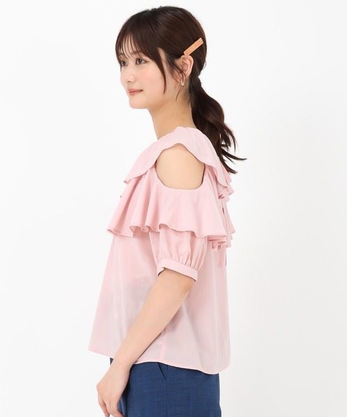 MISCH MASCH(ミッシュマッシュ)の「肩開きフリル5分袖ブラウス(シャツ/ブラウス・レディース・ホワイト/ブラック/ピンク・フリ-)」の11枚目の写真