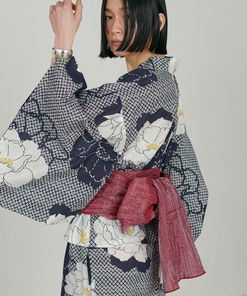 LARUTA（ラルータ）の「【LARUTA】ラメしわ兵児帯（和装小物・レディース・レッド/ブラウン/ブラック/マスタード/ラベンダー・FREE）」の10枚目の写真