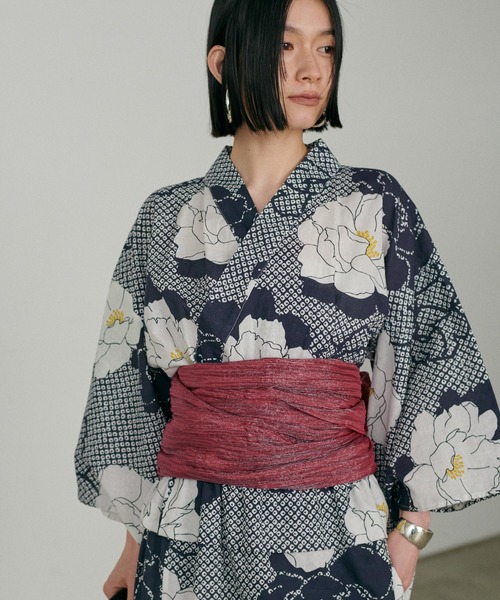 LARUTA（ラルータ）の「【LARUTA】ラメしわ兵児帯（和装小物・レディース・レッド/ブラウン/ブラック/マスタード/ラベンダー・FREE）」の12枚目の写真