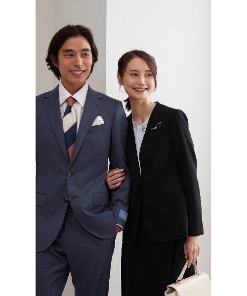 AOYAMA(アオヤマ)の「【着る日傘・接触冷感・吸汗速乾】機能性バツグン◎Vカラージャケット|オフィス&通勤&入卒&七五三&オケージョン|自宅で洗える!・セットアップ着用可|〈大きいサイズあり〉(スーツジャケット・レディース・ネイビー・11号/9号/13号/7号/15号/17号/5号)」の6枚目の写真