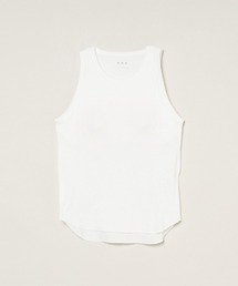 three dots【スリードッツ】リブタンクトップ PLR0001Y 001 WHITE コットン ホワイト three dots(スリードッツ)｜コットン リブタンクトップ/ホワイト