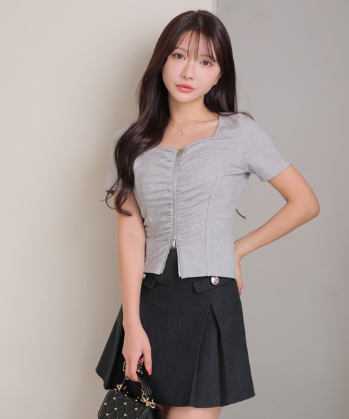 LIPSERVICE(リップサービス)の「ZIPギャザーカットトップス(Tシャツ/カットソー・レディース・ブラック/グレー/ホワイト・FREE)」の19枚目の写真