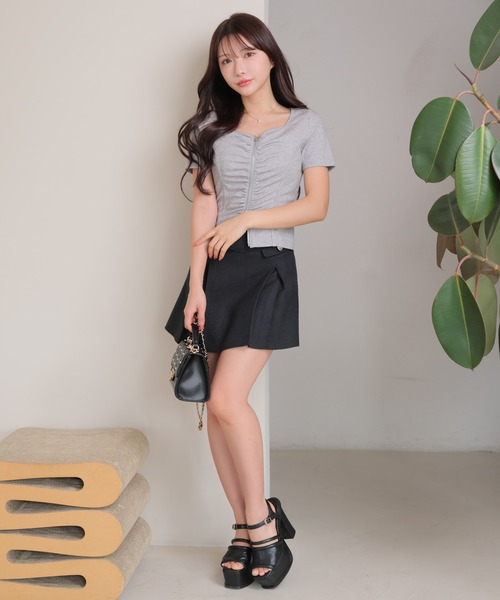 LIPSERVICE(リップサービス)の「ZIPギャザーカットトップス(Tシャツ/カットソー・レディース・ブラック/グレー/ホワイト・FREE)」の20枚目の写真