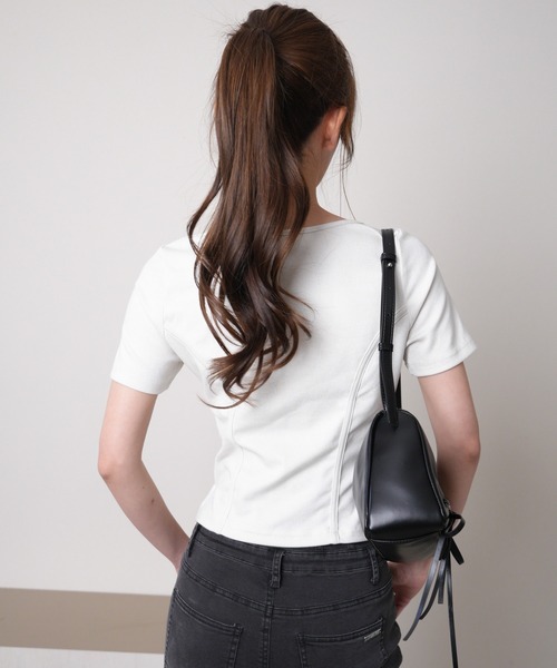 トップス hangoverz TWO_FACE_SHART SLY | FRONT GATHER ZIP トップス (Tシャツ・カットソー(半袖