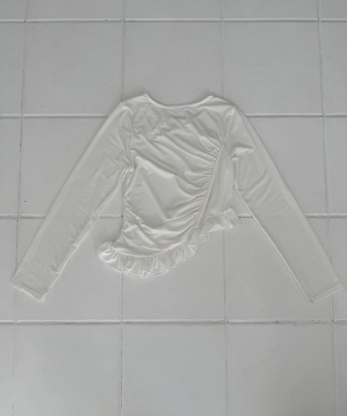 FRILL GATHER TOPS/フリルギャザートップス（Tシャツ/カットソー