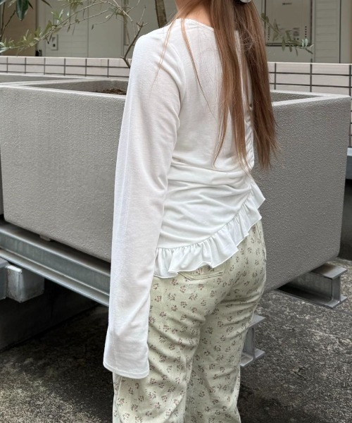 FRILL GATHER TOPS/フリルギャザートップス（Tシャツ/カットソー