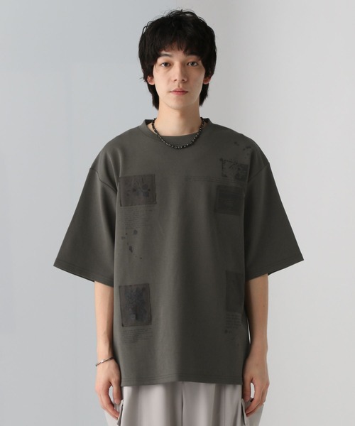 HARE（ハレ）の「パッチワークプリントカット(HARE)（Tシャツ/カットソー・メンズ・グレー/ブラック/ホワイト・FREE）」の2枚目の写真