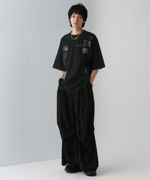 HARE（ハレ）の「パッチワークプリントカット(HARE)（Tシャツ/カットソー・メンズ・グレー/ブラック/ホワイト・FREE）」の6枚目の写真