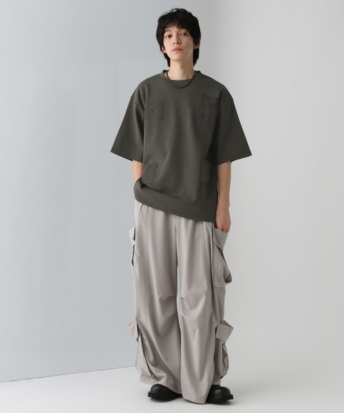 HARE（ハレ）の「パッチワークプリントカット(HARE)（Tシャツ/カットソー・メンズ・グレー/ブラック/ホワイト・FREE）」の8枚目の写真