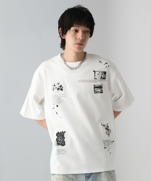 HARE（ハレ）の「パッチワークプリントカット(HARE)（Tシャツ/カットソー・メンズ・グレー/ブラック/ホワイト・FREE）」の9枚目の写真