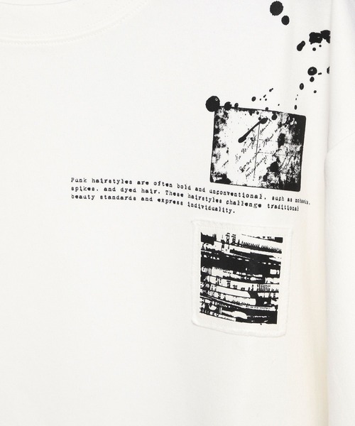 HARE（ハレ）の「パッチワークプリントカット(HARE)（Tシャツ/カットソー・メンズ・グレー/ブラック/ホワイト・FREE）」の21枚目の写真