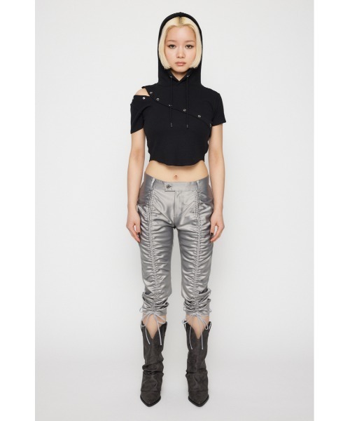 LAGUA GEM(ラグアジェム)の「RING BUTTON HOODIE トップス(パーカー・レディース・ブラック/グレー/ホワイト・FREE)」の11枚目の写真