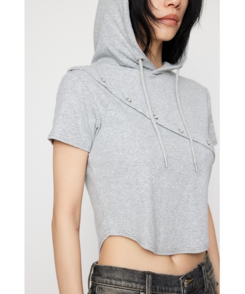 LAGUA GEM(ラグアジェム)の「RING BUTTON HOODIE トップス(パーカー・レディース・ブラック/グレー/ホワイト・FREE)」の21枚目の写真